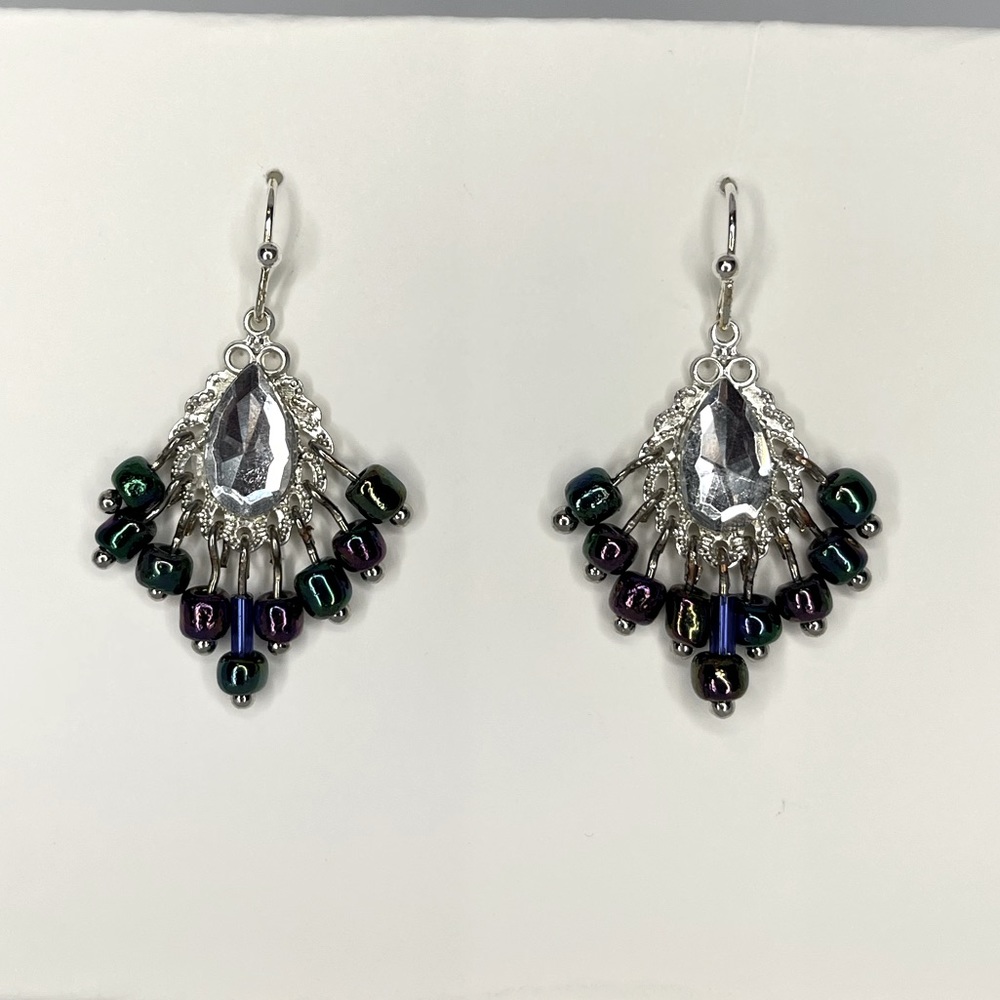 Handmade Earrings with Rhinestone Accents